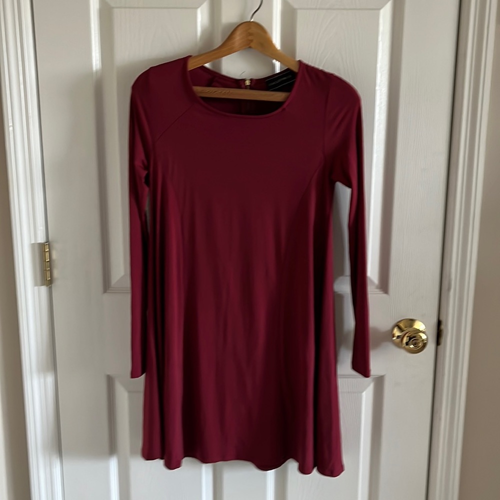 Lila Clothing Red Long Sleeve Shift Dress Size Small